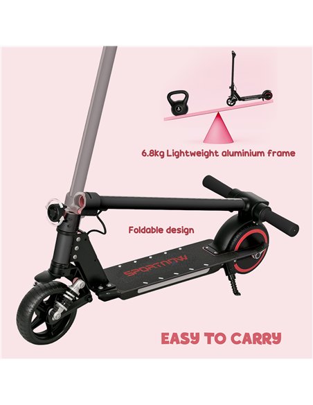SPORTNOW Folding Electric Scooter for Kids Age 6-14 with Dual Brakes, Front Suspension, LED Colourful Lights and Display, 6.8kg  - pic 123778 | FastDaddyshop