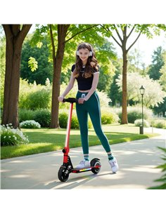 SPORTNOW Folding Electric Scooter for Kids Age 6-14 with Dual Brakes, Front Suspension, LED Colourful Lights and Display, 6.8kg  2