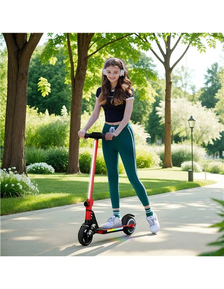 SPORTNOW Folding Electric Scooter for Kids Age 6-14 with Dual Brakes, Front Suspension, LED Colourful Lights and Display, 6.8kg  - pic 123781 | FastDaddyshop