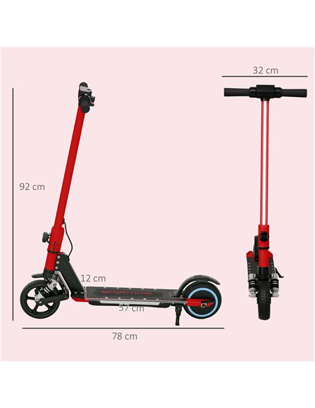 SPORTNOW Folding Electric Scooter for Kids Age 6-14 with Dual Brakes, Front Suspension, LED Colourful Lights and Display, 6.8kg  - pic 123782 | FastDaddyshop