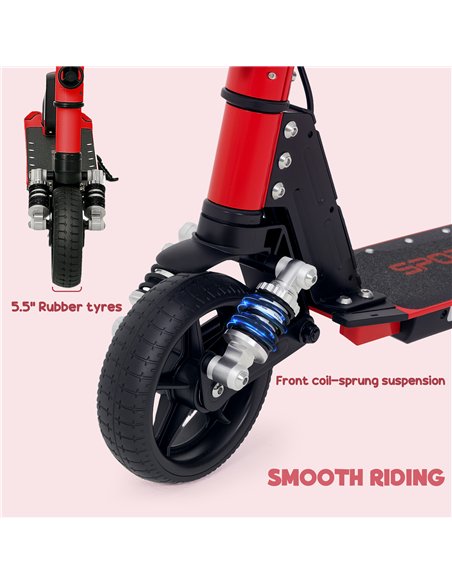 SPORTNOW Folding Electric Scooter for Kids Age 6-14 with Dual Brakes, Front Suspension, LED Colourful Lights and Display, 6.8kg  - pic 123786 | FastDaddyshop