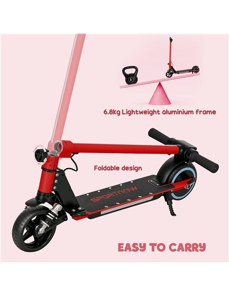 SPORTNOW Folding Electric Scooter for Kids Age 6-14 with Dual Brakes, Front Suspension, LED Colourful Lights and Display, 6.8kg  - pic 123787 | FastDaddyshop