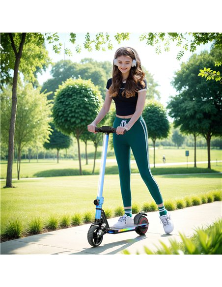 SPORTNOW Folding Electric Scooter for Kids Age 6-14 with Dual Brakes, Front Suspension, LED Colourful Lights and Display, 6.8kg  - pic 123790 | FastDaddyshop