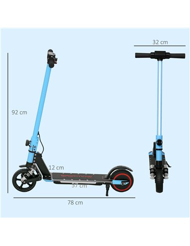 SPORTNOW Folding Electric Scooter for Kids Age 6-14 with Dual Brakes, Front Suspension, LED Colourful Lights and Display, 6.8kg 