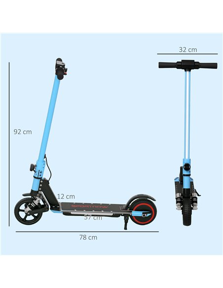 SPORTNOW Folding Electric Scooter for Kids Age 6-14 with Dual Brakes, Front Suspension, LED Colourful Lights and Display, 6.8kg  - pic 123791 | FastDaddyshop