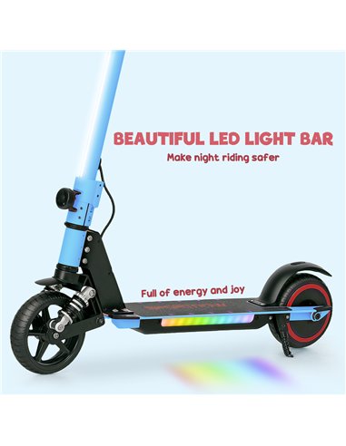 SPORTNOW Folding Electric Scooter for Kids Age 6-14 with Dual Brakes, Front Suspension, LED Colourful Lights and Display, 6.8kg 
