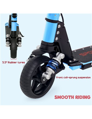 SPORTNOW Folding Electric Scooter for Kids Age 6-14 with Dual Brakes, Front Suspension, LED Colourful Lights and Display, 6.8kg 