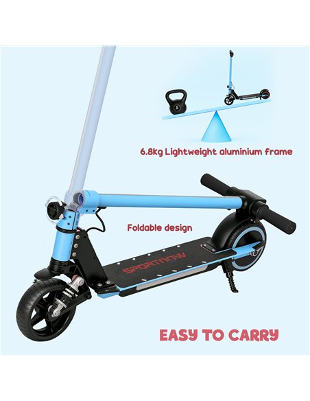 SPORTNOW Folding Electric Scooter for Kids Age 6-14 with Dual Brakes, Front Suspension, LED Colourful Lights and Display, 6.8kg  - pic 123796 | FastDaddyshop