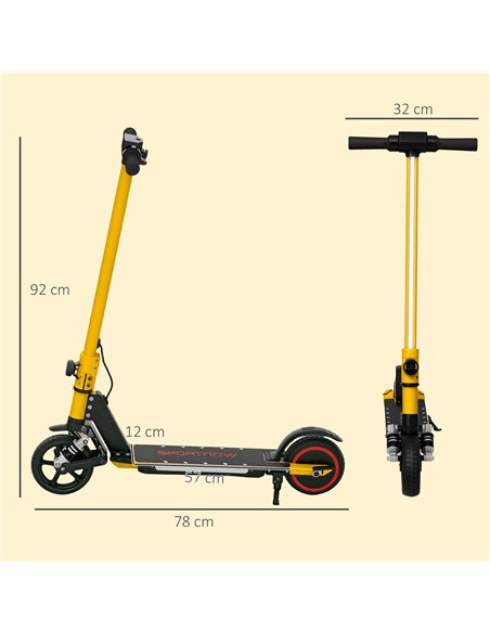 SPORTNOW Folding Electric Scooter for Kids Age 6-14 with Dual Brakes, Front Suspension, LED Colourful Lights and Display, 6.8kg  - pic 123818 | FastDaddyshop
