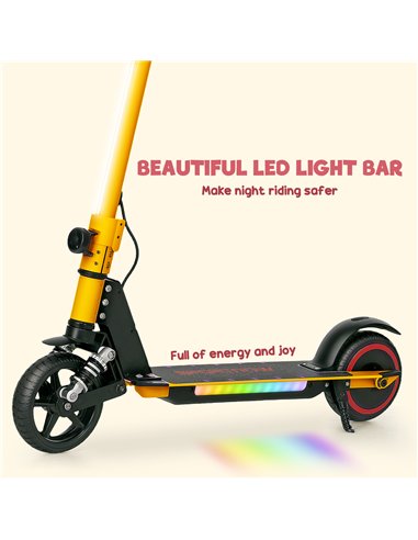 SPORTNOW Folding Electric Scooter for Kids Age 6-14 with Dual Brakes, Front Suspension, LED Colourful Lights and Display, 6.8kg 