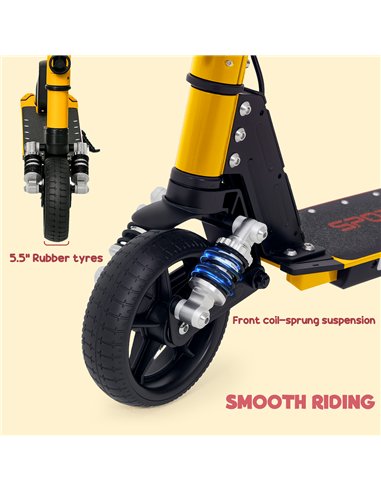 SPORTNOW Folding Electric Scooter for Kids Age 6-14 with Dual Brakes, Front Suspension, LED Colourful Lights and Display, 6.8kg 