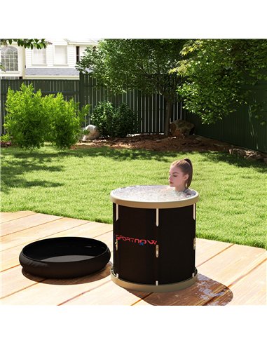 SPORTNOW Ice Bath Tub Outdoor, 210L Portable Cold Water Therapy Tub, Recovery Cold Plunge Pool with Lid, Cover and Carry Bag for