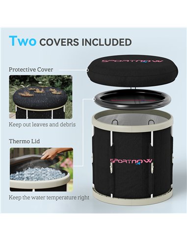 SPORTNOW Ice Bath Tub Outdoor, 210L Portable Cold Water Therapy Tub, Recovery Cold Plunge Pool with Lid, Cover and Carry Bag for