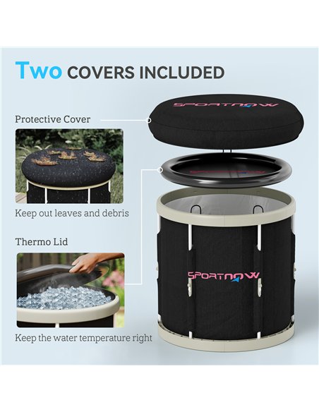 SPORTNOW Ice Bath Tub Outdoor, 210L Portable Cold Water Therapy Tub, Recovery Cold Plunge Pool with Lid, Cover and Carry Bag for - pic 123830 | FastDaddyshop