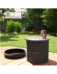 SPORTNOW Ice Bath Tub Outdoor, 300L Portable Cold Water Therapy Tub, Recovery Cold Plunge Pool with Lid, Cover and Carry Bag for 2