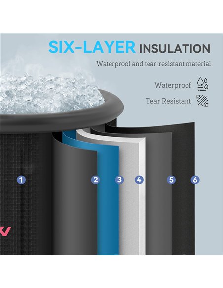 SPORTNOW Ice Bath Tub Outdoor, 300L Portable Cold Water Therapy Tub, Recovery Cold Plunge Pool with Lid, Cover and Carry Bag for - pic 123837 | FastDaddyshop