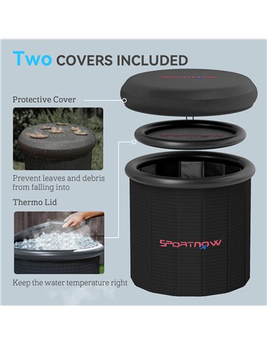 SPORTNOW Ice Bath Tub Outdoor, 300L Portable Cold Water Therapy Tub, Recovery Cold Plunge Pool with Lid, Cover and Carry Bag for