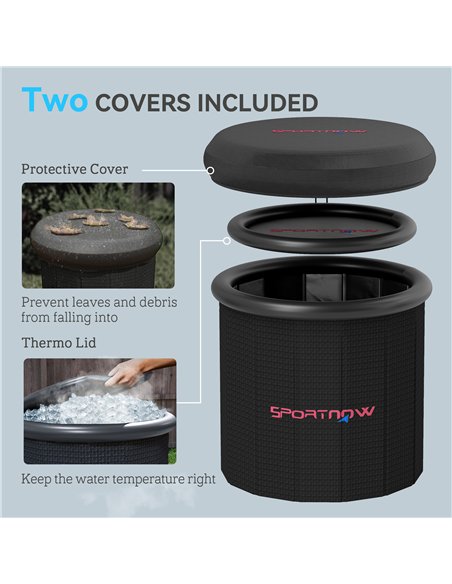SPORTNOW Ice Bath Tub Outdoor, 300L Portable Cold Water Therapy Tub, Recovery Cold Plunge Pool with Lid, Cover and Carry Bag for - pic 123838 | FastDaddyshop