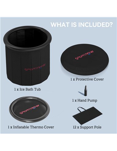 SPORTNOW Ice Bath Tub Outdoor, 300L Portable Cold Water Therapy Tub, Recovery Cold Plunge Pool with Lid, Cover and Carry Bag for