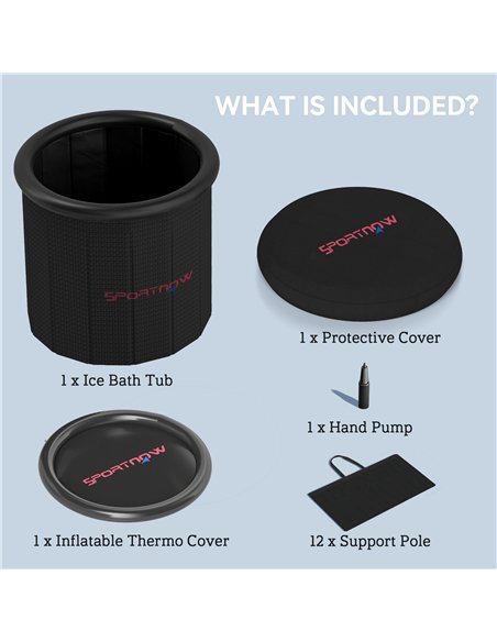 SPORTNOW Ice Bath Tub Outdoor, 300L Portable Cold Water Therapy Tub, Recovery Cold Plunge Pool with Lid, Cover and Carry Bag for - pic 123841 | FastDaddyshop