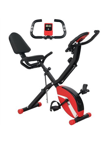 SPORTNOW 5-In-1 Folding Exercise Bike with Arm Workout Bands, Quiet 8-Level Magnetic Resistance Foldable Exercise Bike with LCD, - pic 123843 | FastDaddyshop