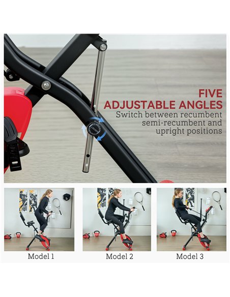 SPORTNOW 5-In-1 Folding Exercise Bike with Arm Workout Bands, Quiet 8-Level Magnetic Resistance Foldable Exercise Bike with LCD, - pic 123846 | FastDaddyshop