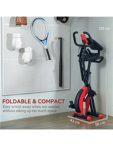 SPORTNOW 5-In-1 Folding Exercise Bike with Arm Workout Bands, Quiet 8-Level Magnetic Resistance Foldable Exercise Bike with LCD, - pic 123849 | FastDaddyshop