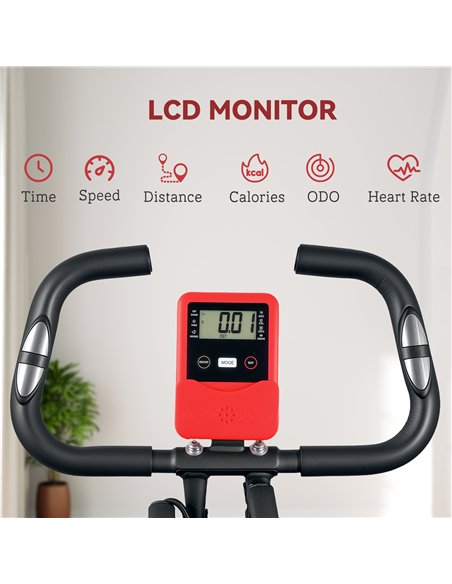 SPORTNOW 5-In-1 Folding Exercise Bike with Arm Workout Bands, Quiet 8-Level Magnetic Resistance Foldable Exercise Bike with LCD, - pic 123851 | FastDaddyshop