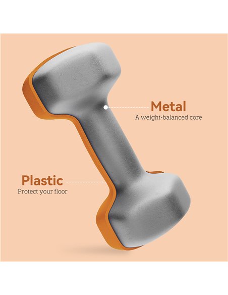 SPORTNOW 2 x 1.5kg Hexagonal Dumbbells Weights Set with Non-Slip Grip for Home Gym Workout, Orange - pic 123856 | FastDaddyshop