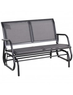 Outsunny 2-Person Outdoor Swing Chair with Power Coated Steel Frame, Grey