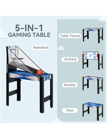 SPORTNOW 5 in 1 Multi Games Table Combo Sports Game Table for Kids, Mini Pool Table, Table Tennis Table, Hockey Table, Basketbal - pic 123864 | FastDaddyshop