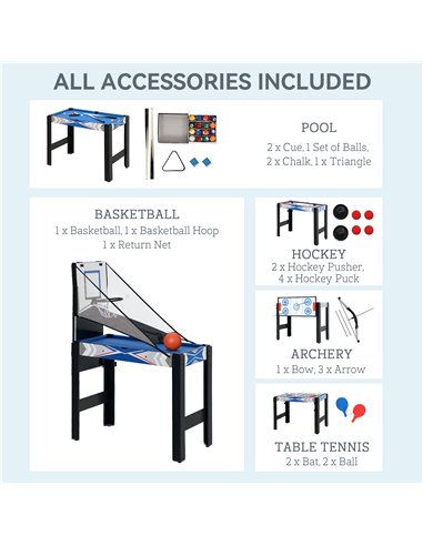 SPORTNOW 5 in 1 Multi Games Table Combo Sports Game Table for Kids, Mini Pool Table, Table Tennis Table, Hockey Table, Basketbal