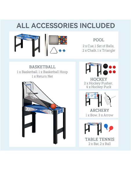 SPORTNOW 5 in 1 Multi Games Table Combo Sports Game Table for Kids, Mini Pool Table, Table Tennis Table, Hockey Table, Basketbal - pic 123865 | FastDaddyshop