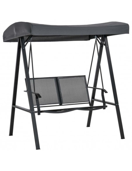 Outsunny 2 Seater Garden Swing Seat with Texteline Seats and Steel Frame, Dark Grey - pic 12387 | FastDaddyshop