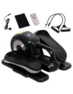 SPORTNOW Under Desk Elliptical Machine, Sit Down Pedal Exerciser with Forward and Reverse Motion, 12 Programs, LCD Monitor, Comp