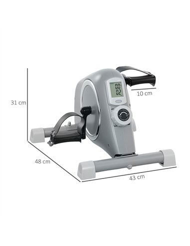 SPORTNOW Mini Exercise Bike, Sit Down Pedal Exerciser with 8-Level Quiet Magnetic Resistance and LCD Display, Portable Under Des