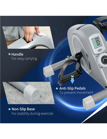 SPORTNOW Mini Exercise Bike, Sit Down Pedal Exerciser with 8-Level Quiet Magnetic Resistance and LCD Display, Portable Under Des - pic 123886 | FastDaddyshop