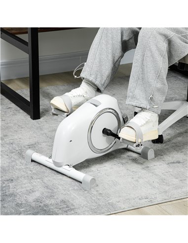 SPORTNOW Mini Exercise Bike, Sit Down Pedal Exerciser with 8-Level Quiet Magnetic Resistance and LCD Display, Portable Under Des