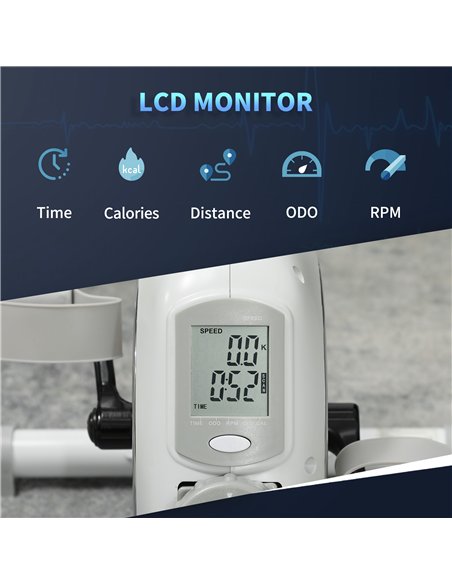 SPORTNOW Mini Exercise Bike, Sit Down Pedal Exerciser with 8-Level Quiet Magnetic Resistance and LCD Display, Portable Under Des - pic 123893 | FastDaddyshop