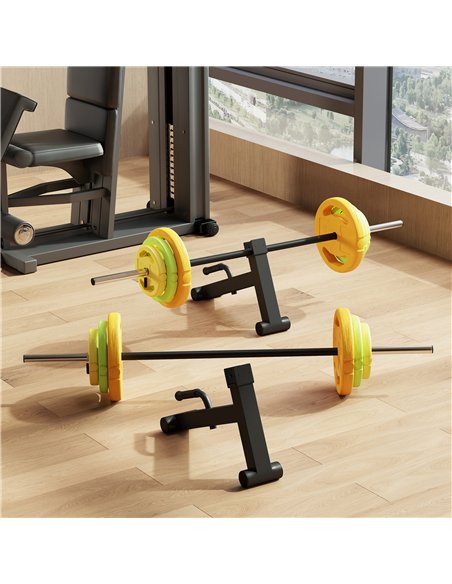 SPORTNOW 2Pcs Barbell Jack, Deadlift Jack with Non-Slip Handle and Plastic Padding, Easy Loading and Unloading 400kg Barbell Pla - pic 123898 | FastDaddyshop
