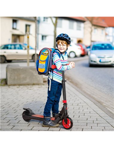 HOMCOM Folding Electric Scooter with Brake, for Ages 6+ Years, 8km/h Maximum Speed, Red