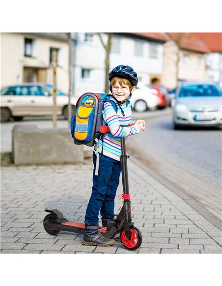 HOMCOM Folding Electric Scooter with Brake, for Ages 6+ Years, 8km/h Maximum Speed, Red - pic 123907 | FastDaddyshop