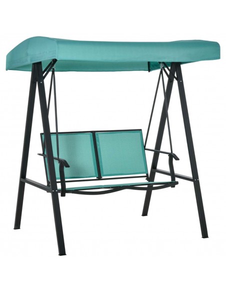 Outsunny 2 Seater Garden Swing Chair with Adjustable Tilting Canopy, Texteline Seats, Lake Blue - pic 12391 | FastDaddyshop