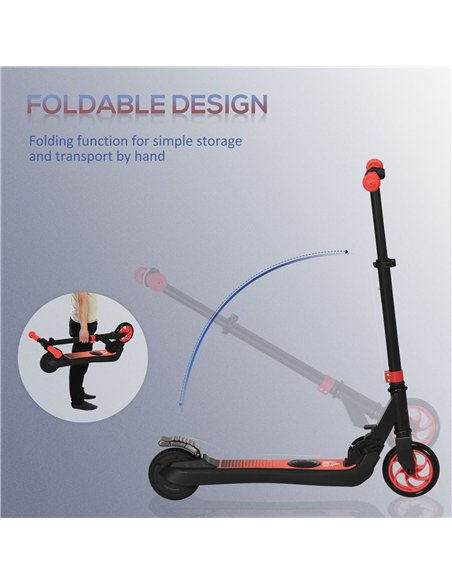 HOMCOM Folding Electric Scooter with Brake, for Ages 6+ Years, 8km/h Maximum Speed, Red - pic 123912 | FastDaddyshop