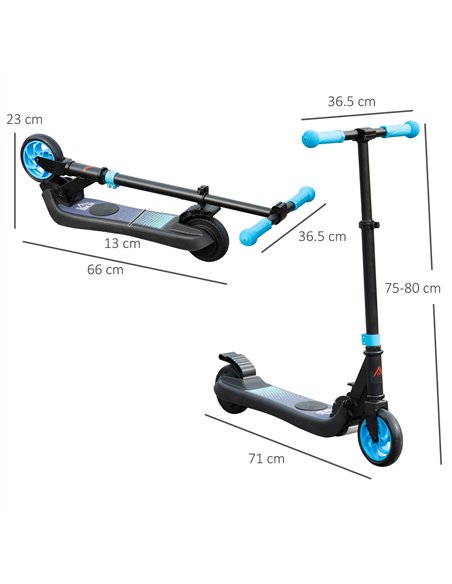 HOMCOM Folding Electric Scooter with Brake, for Ages 6+ Years, 8km/h Maximum Speed, Blue - pic 123917 | FastDaddyshop