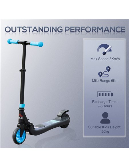 HOMCOM Folding Electric Scooter with Brake, for Ages 6+ Years, 8km/h Maximum Speed, Blue - pic 123918 | FastDaddyshop
