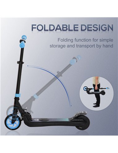 HOMCOM Folding Electric Scooter with Brake, for Ages 6+ Years, 8km/h Maximum Speed, Blue