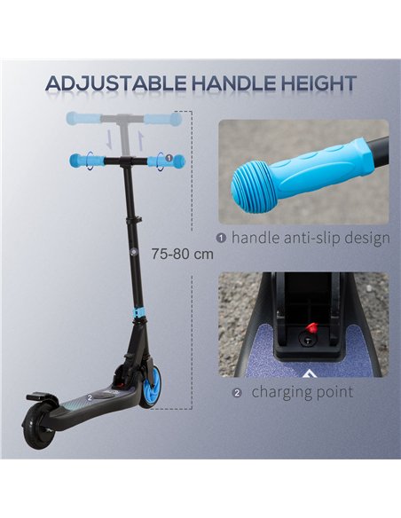 HOMCOM Folding Electric Scooter with Brake, for Ages 6+ Years, 8km/h Maximum Speed, Blue - pic 123921 | FastDaddyshop