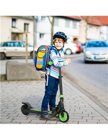 HOMCOM Folding Electric Scooter with Brake, for Ages 6+ Years, 8km/h Maximum Speed, Green
