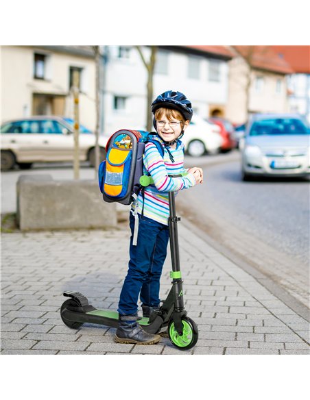 HOMCOM Folding Electric Scooter with Brake, for Ages 6+ Years, 8km/h Maximum Speed, Green - pic 123925 | FastDaddyshop